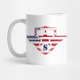 Letter S American Flag Monogram Initial Mug